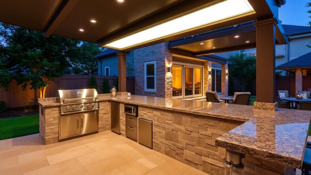 Coastal Bend outdoor kitchen and pergola